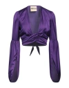 Aniye By Woman Top Purple Size 4 Polyester, Elastane In Purple