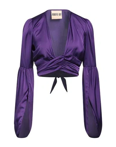 Aniye By Woman Top Purple Size 4 Polyester, Elastane