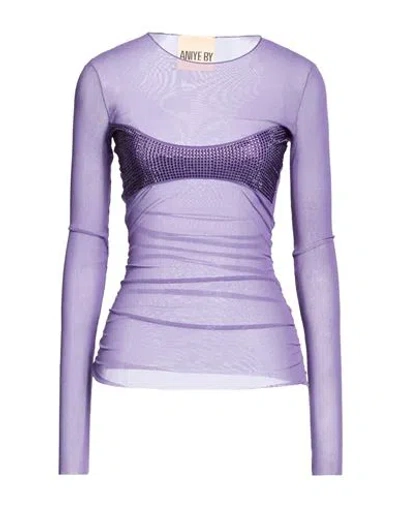 Aniye By Woman Top Purple Size 8 Polyamide, Elastane