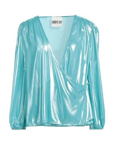 Aniye By Woman Top Turquoise Size M Polyester In Blue