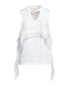Aniye By Woman Top White Size 8 Cotton, Polyamide In White