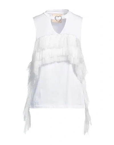 Aniye By Woman Top White Size 8 Cotton, Polyamide