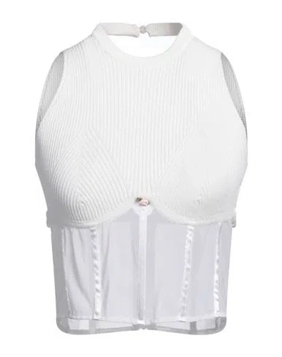 Aniye By Woman Top White Size L Viscose, Polyamide, Elastane