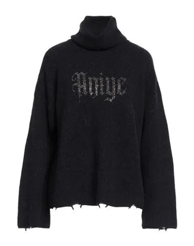 Aniye By Woman Turtleneck Black Size L Wool, Polyamide, Alpaca Wool, Elastane