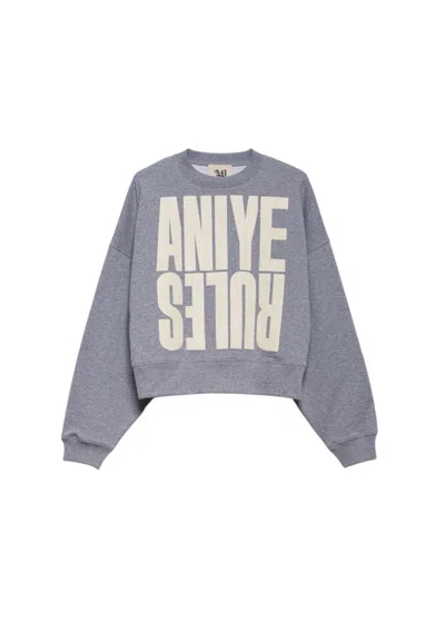 Aniye By Women's Oversize Sweatshirt  With Writing In Gray