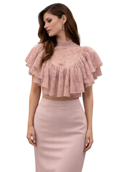 Aniye By Women's Top  Volant In Lace In Pink