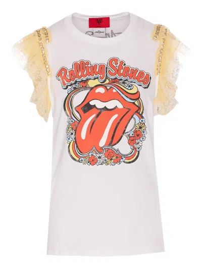 Aniye By X The Rolling Stones Lace Stones T-shirt In White