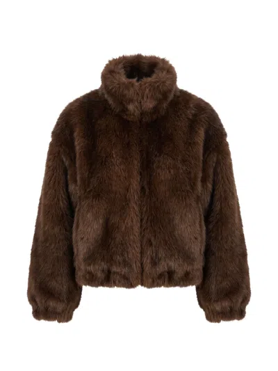 Aniye By Yvette Faux-fur Jacket In Brown