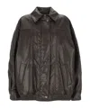 Aniye By Zippered Long-sleeved Leather Jacket In Brown