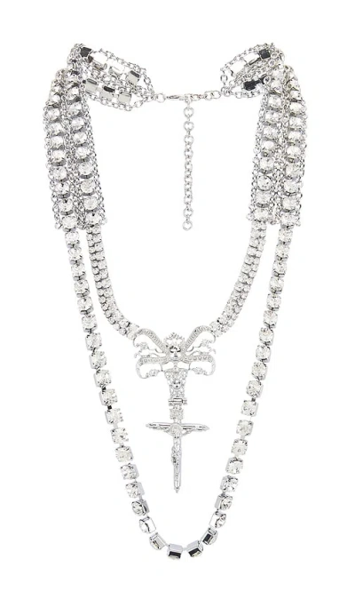 Aniye Records Aly Necklace In Metallic Silver
