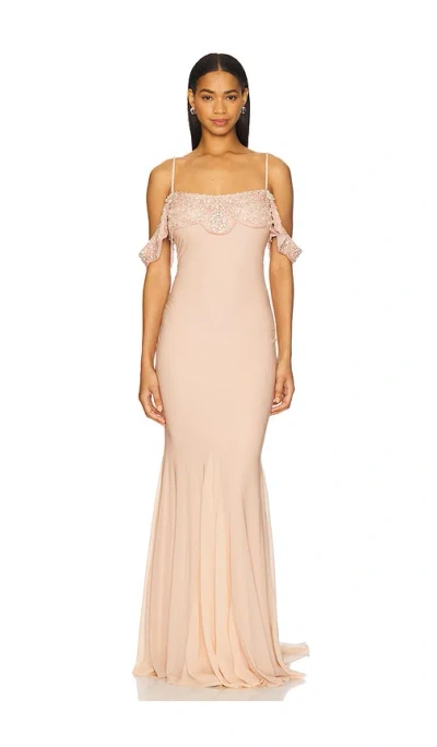 Aniye Records Ella Long Dress In Nude