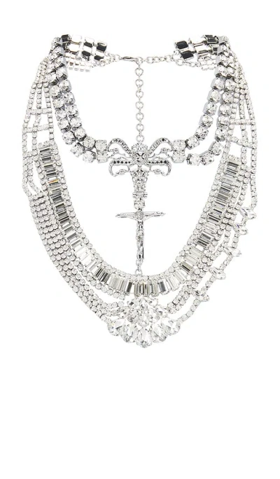 Aniye Records Grace Collar In Metallic Silver
