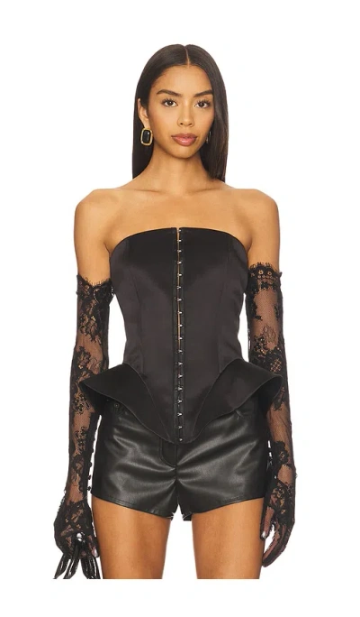 Aniye Records Len Bustier Top In Black