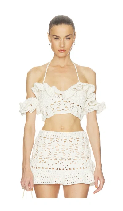 Aniye Records Mabel Ruffle Top In White