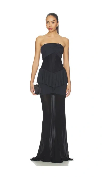 Aniye Records Ottha Long Dress In Black