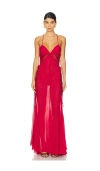 Aniye Records Rox Long Dress In Dark Ruby