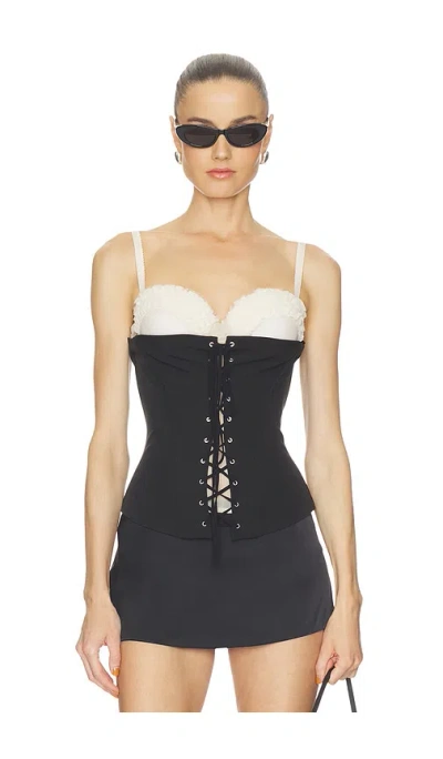 Aniye Records Tea Bustier Top In Black