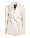 Aniye Records Woman Blazer Beige Size 6 Polyester, Viscose, Elastane In Beige
