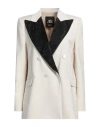 Aniye Records Woman Blazer Cream Size 8 Cotton, Polyester, Elastane In White