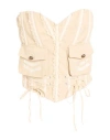 Aniye Records Woman Top Beige Size 4 Cotton In Neutral