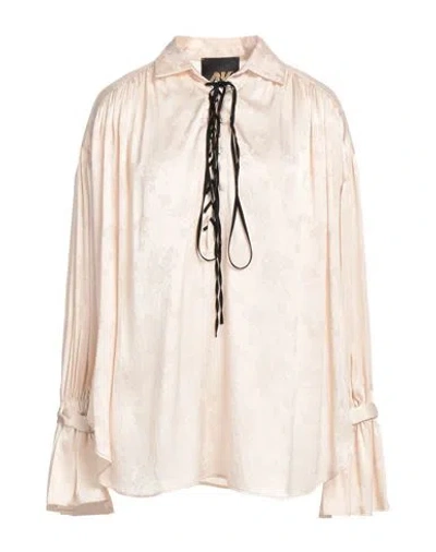 Aniye Records Woman Top Beige Size 8 Acetate, Silk