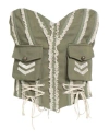 Aniye Records Woman Top Military Green Size 6 Cotton