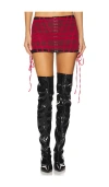 Aniye Records Xira Mini Skirt In 블랙 & 체리