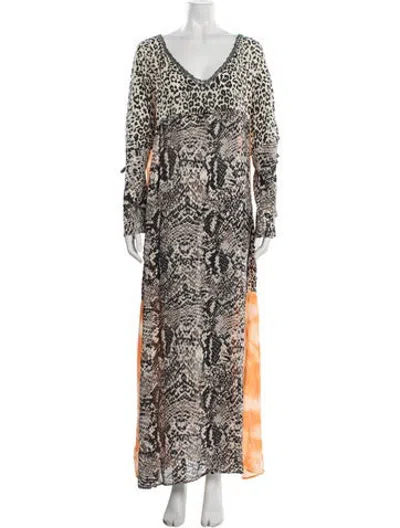 Pre-owned Anjuna Animal Print Long Dress In Multicolor