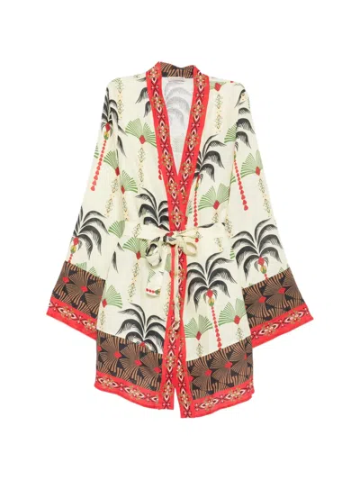 Anjuna Carlotta Palm-print Belted Cover-up In Multi