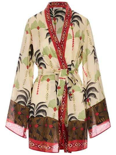 Anjuna Carlotta Silk Blend Kimono In Brown