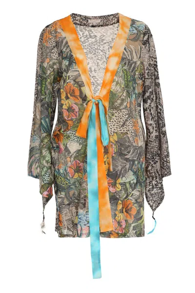 Anjuna Charlotte Printed Cotton Kimono-top In Multi