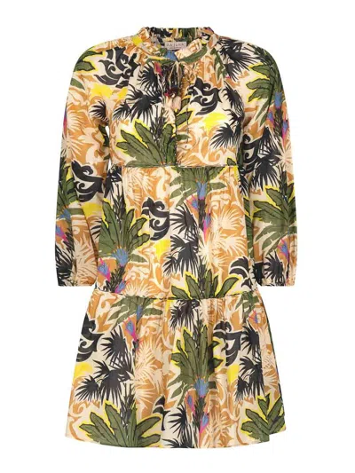Anjuna Clara Caftan Short Dress In Multi