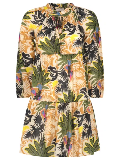 Anjuna Clara Caftan Short Dress In Multi