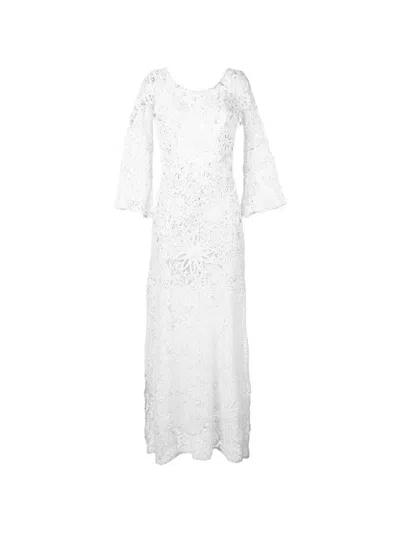 Anjuna 플로럴 자수 드레스 In White