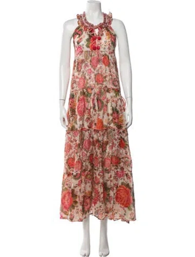 Pre-owned Anjuna Floral Print Long Dress In Neutrals