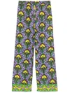 Anjuna Floral Silk Pants With Wide-leg Silhouette In Gray