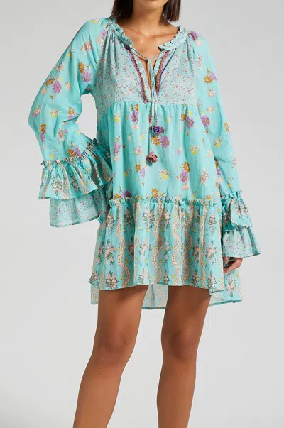 Anjuna Lara Kaftan Mix Turchese In Blue