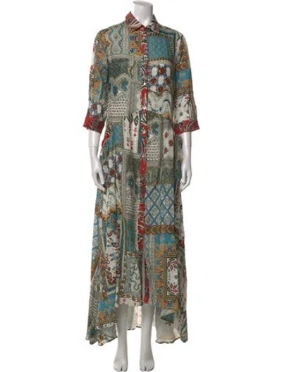 Pre-owned Anjuna Linen Long Dress In Neutral