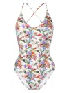 Anjuna Mara Floral-print Scoop-neck Swimsuit