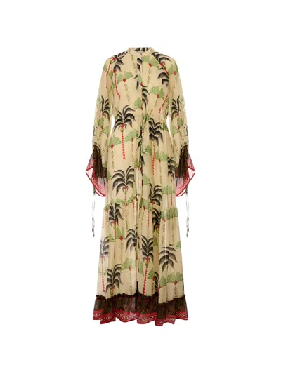 Anjuna Palm-print Chastity Kaftan Dress In Multi