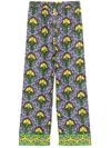 Anjuna Floral Silk Pants With Wide-leg Silhouette In Pink