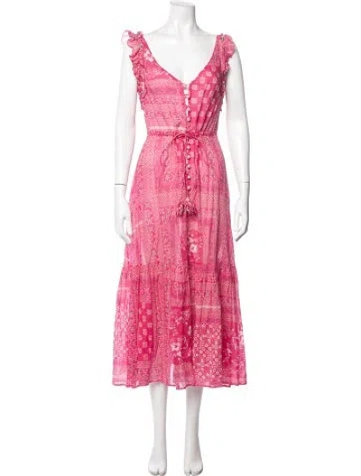 Pre-owned Anjuna Printed Long Dress In Pink
