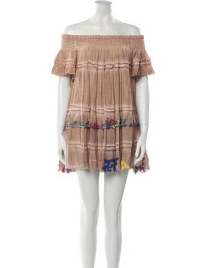 Pre-owned Anjuna Printed Mini Dress In Pink