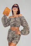 Anjuna Tullia Off Shoulder And Tali Short Leopard In Multi