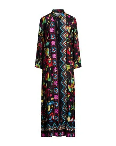 Anjuna Woman Maxi Dress Black Size Xl Viscose In Multi