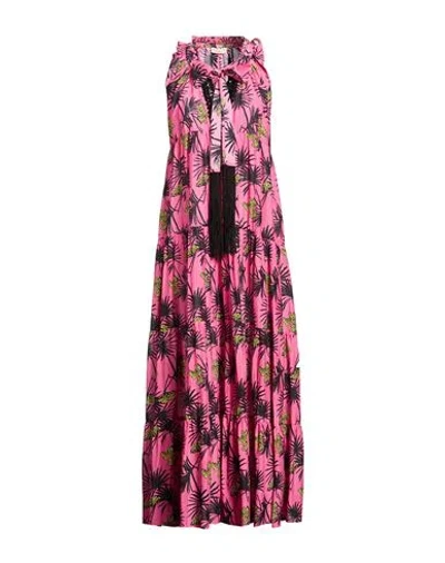 Anjuna Woman Maxi Dress Fuchsia Size M Cotton, Silk In Pink