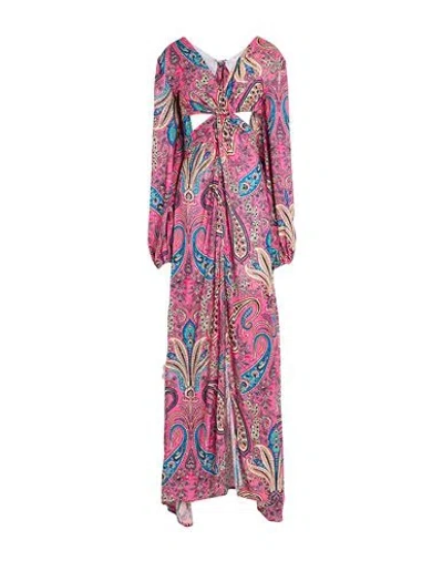 Anjuna Woman Maxi Dress Fuchsia Size M Viscose, Polyester In Pink