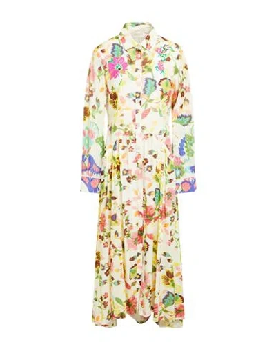Anjuna Woman Maxi Dress Ivory Size L Cotton In White