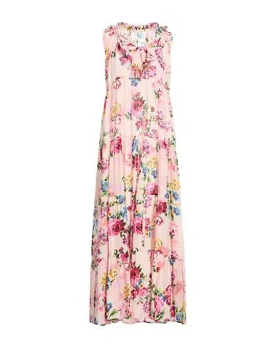 Anjuna Woman Maxi Dress Light Pink Size M Cotton, Silk