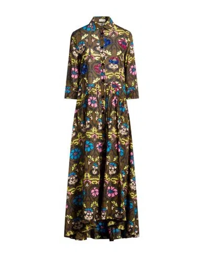 Anjuna Woman Maxi Dress Military Green Size Xl Cotton